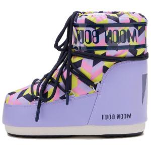 Ботинки зимние Moon Boot Icon низкие на толстой подошве, фиолетовый/черный