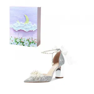 ROBINHOOD Туфли на высоком массивном каблуке Purple Moon Galaxy Box для женщин, серебристого цвета