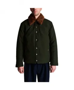 Зеленая стеганая куртка с вельветовым воротником Pop Trading Company, зеленый