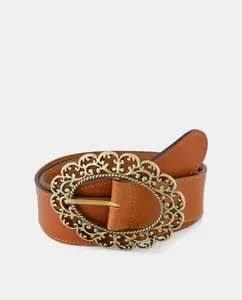 Женский широкий кожаный ремень с барочной пряжкой Lloyd's, коричневый