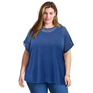 Женский плюс сайз легкий дольман свитер Avenue, Evening Blue