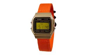 CASIO Мужские часы Retrofit Series с кварцевым механизмом и нейлоновым ремешком, черный циферблат