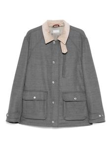 Пиджак с контрастным воротником Brunello Cucinelli, серый