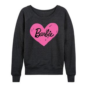 Футболка с длинным рукавом French terry с ручной росписью в виде сердца, plus size Barbie, Heather Charcoal