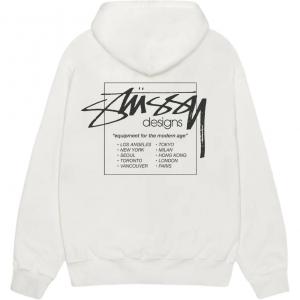 Модерн эйдж худи с молнией пигментной окраски Stussy, белый