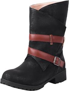 Женские модные сапоги DIYCAM с пряжкой, массивной подошвой и низким каблуком, женские повседневные модные короткие ботильоны на танкетке с круглым носком, ботинки на резинке, римские ботильоны, Black