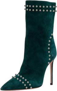 Женские ботильоны FSJ с острым носком, высокой шпилькой, украшенные заклепками, на молнии, для вечерних мероприятий и вечеринок, короткие, размер 4-16 US