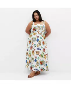Платье макси с принтом Capria размера плюс CITY CHIC, мультиколор