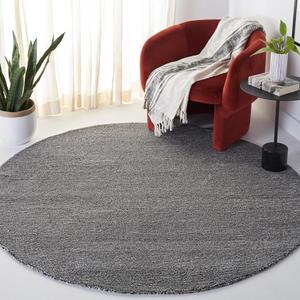 Ковер SAFAVIEH, 183 x 183 см, Metro Collection, Black & Ivory, ручной работы из шерсти, идеален для помещений с высокой проходимостью в гостиной, спальне (MET867Z)