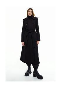 Женское пальто Simona, модный тренч с поясом и погонами RICANO, черный