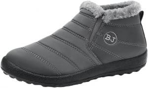 Женские зимние сапоги на снег с утеплителем, с меховой подкладкой, противоскользящие ботинки на щиколотку, водонепроницаемые, удобные и теплые обувь для улицы Hhhchpm, Grey