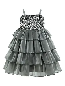 Многослойное платье, украшенное пайетками Tulleen, серый