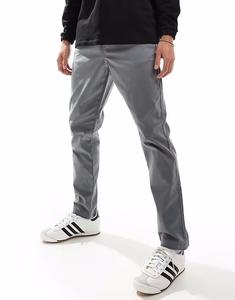 Зауженные брюки с эластичной талией, серого цвета Asos Design