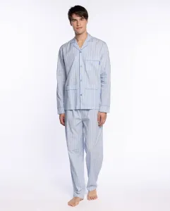 Мужская длинная пижама из ткани Punto Blanco, синий/белый