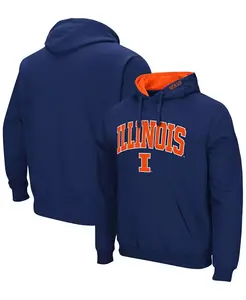 Мужская толстовка с капюшоном Illinois Fighting Illini Arch and Logo 3.0 Pullover Hoodie Colosseum, синий