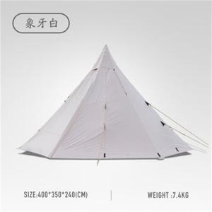Yjhome ветровая палатка-пирамида, семейная палатка для кемпинга, индийская палатка цвета слоновой кости 400*350*240 см