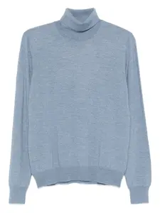 Свитер из вирджинской шерсти с высоким воротником TAGLIATORE, синий
