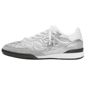 26c низкие повседневные туфли women's silver gray CHANEL, Original Shoe Box Not Included