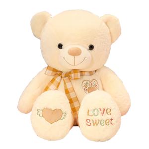 Плюшевая кукла милый медвежонок с большим сердцем, высота 80см/100см/120см/135см Enlightenment, бежевый