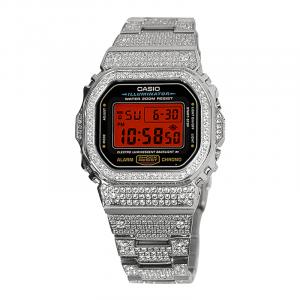 CASIO Ретрофит серия электронный механизм браслет из нержавеющей стали часы унисекс красный циферблат