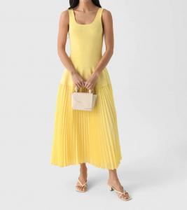 Платье миди Allana желтого цвета Jonathan Simkhai, желтый