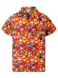 Рубашка на пуговицах классического кроя King Kameha Christmas Allover, красный