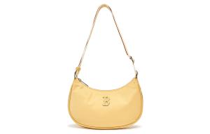 Искусственная кожа с нейлоном, хобо подмышечная сумка, плечевая сумка женская лимонно-ярко-желтая MLB