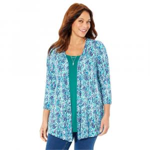 Женский кардиган и майка больших размеров Catherines, дуэт, цвет Waterfall Medallion