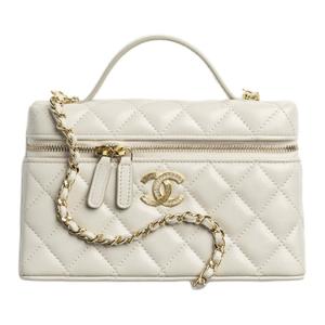 CHANEL Блестящая сумка из ягненка, сумка через плечо, кроссбоди, женская сумка white