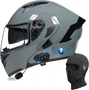 Шлем мотоциклетный Guenzo Bluetooth, серый