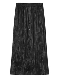 Юбка макси А-силуэта с пуговицами B+Ab, черный