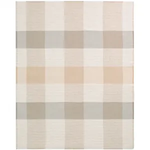 Плед Plaid White Bouclé в классическом клетчатом дизайне Biederlack, коричневый