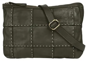 Сумка через плечо Samantha Look, натуральная кожа, производство Италия, зеленый