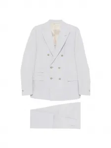 Костюм с двубортным пиджаком Eleventy, серый