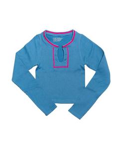 Малибу Сахар Длинный Рукав Ребристый Бесшовный Топ с Контрастной Строчкой - Для Подростков Malibu Sugar, мультиколор