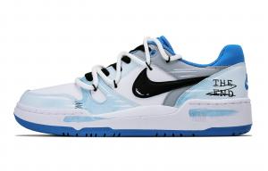 Nike Мужские низкие скейтбордические кроссовки Full Force серо-голубо-белого цвета с износостойким наполнителем