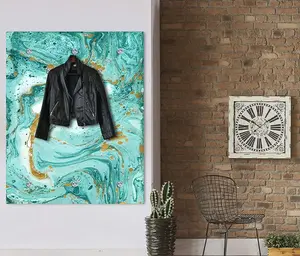 Вешалка Queence "Hardy" 100х120х3 см, цвет türkis/goldfarben