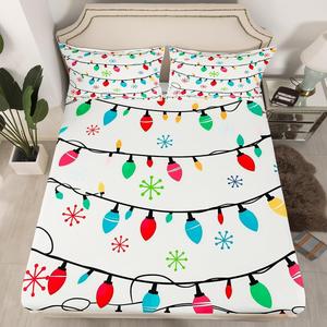 Erosebridal Детский комплект постельного белья с новогодним принтом снежинок, Blue Black