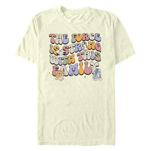 Мужская футболка с изображением семейных персонажей, символизирующая силу. Star Wars, бежевый