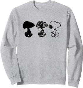 Толстовка с изображением Снупи из мультфильма «Peanuts» в черно-белом исполнении, серая