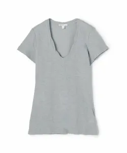 Футболка с V-образным вырезом из фактурной трикотажной ткани WUA3037