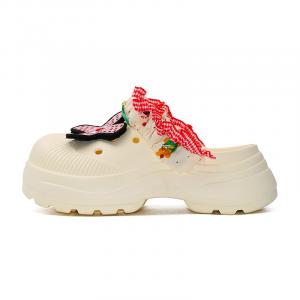 OUBT Стильные принцессы, отделка кружевом, бинди-клоги women's ecru