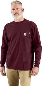 Carhartt мужская огнестойкая футболка Force Cotton с длинным рукавом, Port
