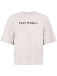 Футболка со стразами Rabanne, серый