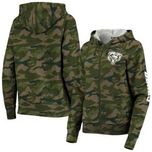 Женская толстовка с капюшоном New Era Camo Chicago Bears с молнией во всю длину реглан, цвет Brs Green