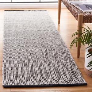 Ковер-дорожка SAFAVIEH, 69 x 244 см, Vermont Collection, Black & Ivory, ручной работы, деревенская текстурированная шерсть, идеально для помещений с высокой проходимостью в гостиной, спальне (VRM902Z)