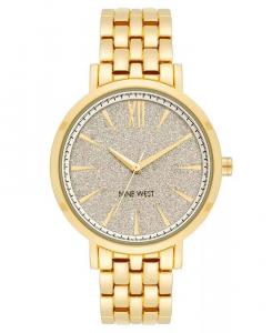 Женские кварцевые часы-браслет из золотистого сплава с звеньями, 36,5 мм Nine West