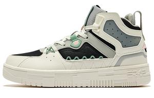 Скейтбордные кеды женские с высоким берцем Oak Buds белый, Sea Salt серо-зеленый Erke