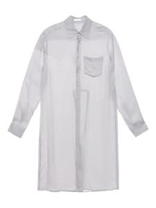 Ann Demeulemeester прозрачная рубашка, серый