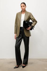 Кожаная куртка Answear.Lab, зеленый